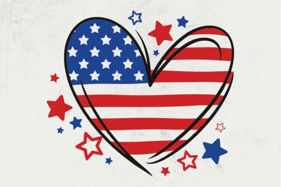 Download USA American Flag Heart Svg, Png Files - Files Collection