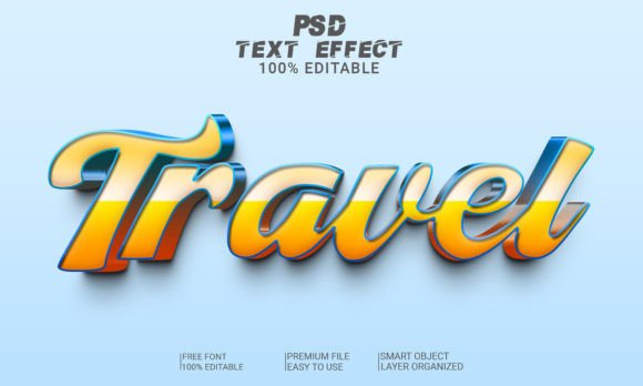 Download Travel 3D Text Effect PSD File - Psd file Collection