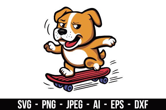 Download Dog Skateboard Adventure SVG - Premium Resources